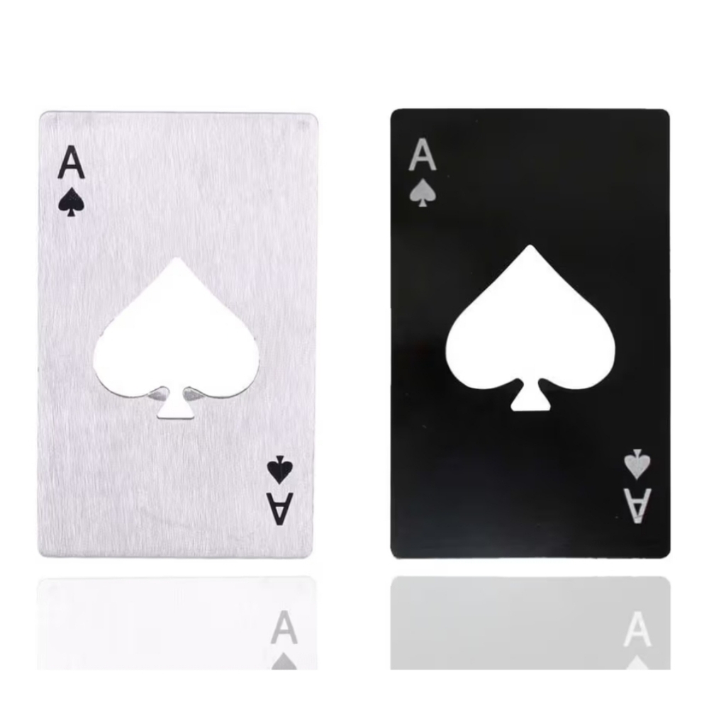 Black and Silver Ace of Spades Metal Cards